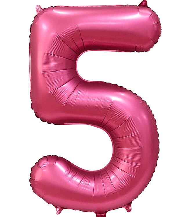131065V_Шар_(34_86_см)_Цифра_5_Бордовый_Сатин_1_шт_в_упак blank